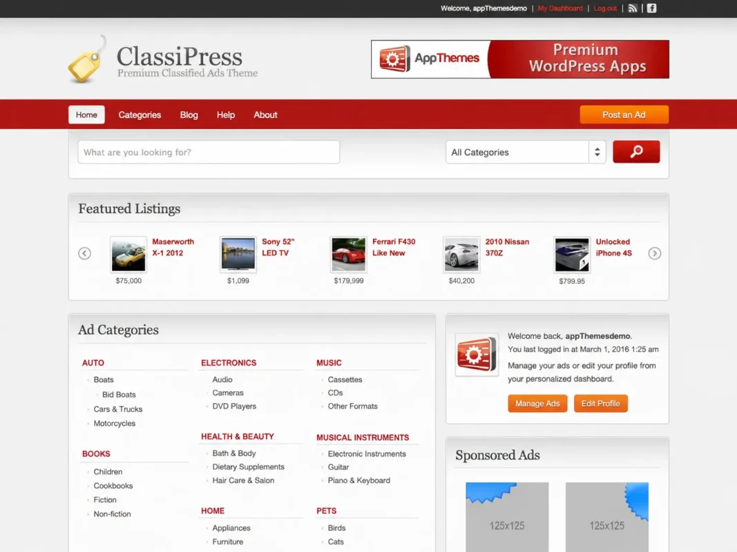 Classified Ads Theme (GPL)